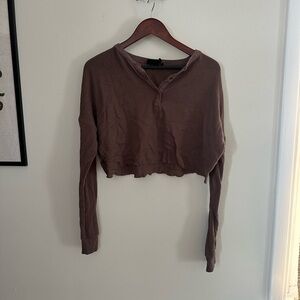 Out from under Brown Cropped Top